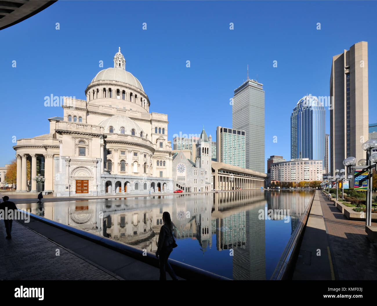 Christian Science Plaza and Prudential Center in Boston Stock Photo