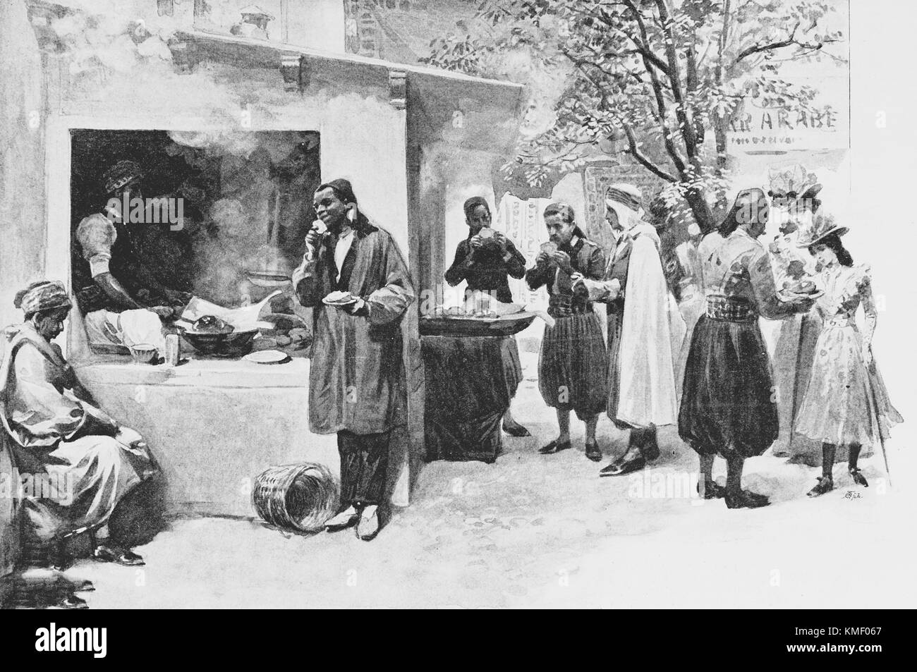 Photo Ancienne Tunisie Vers 1880 – Barbier Arabe, Tirage Albuminé, Métier