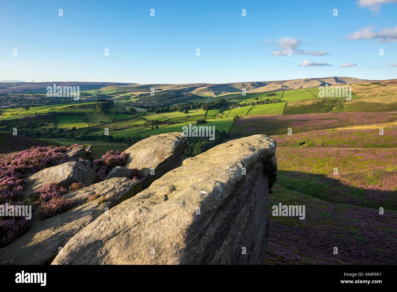 Beautiful summer evening at the Worm Stones in the hills above Glossop ...