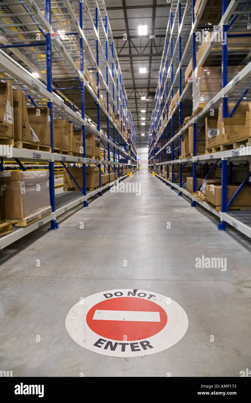 Romulus, Michigan A traffic sign for fork lift drivers at a Mopar auto parts distribution