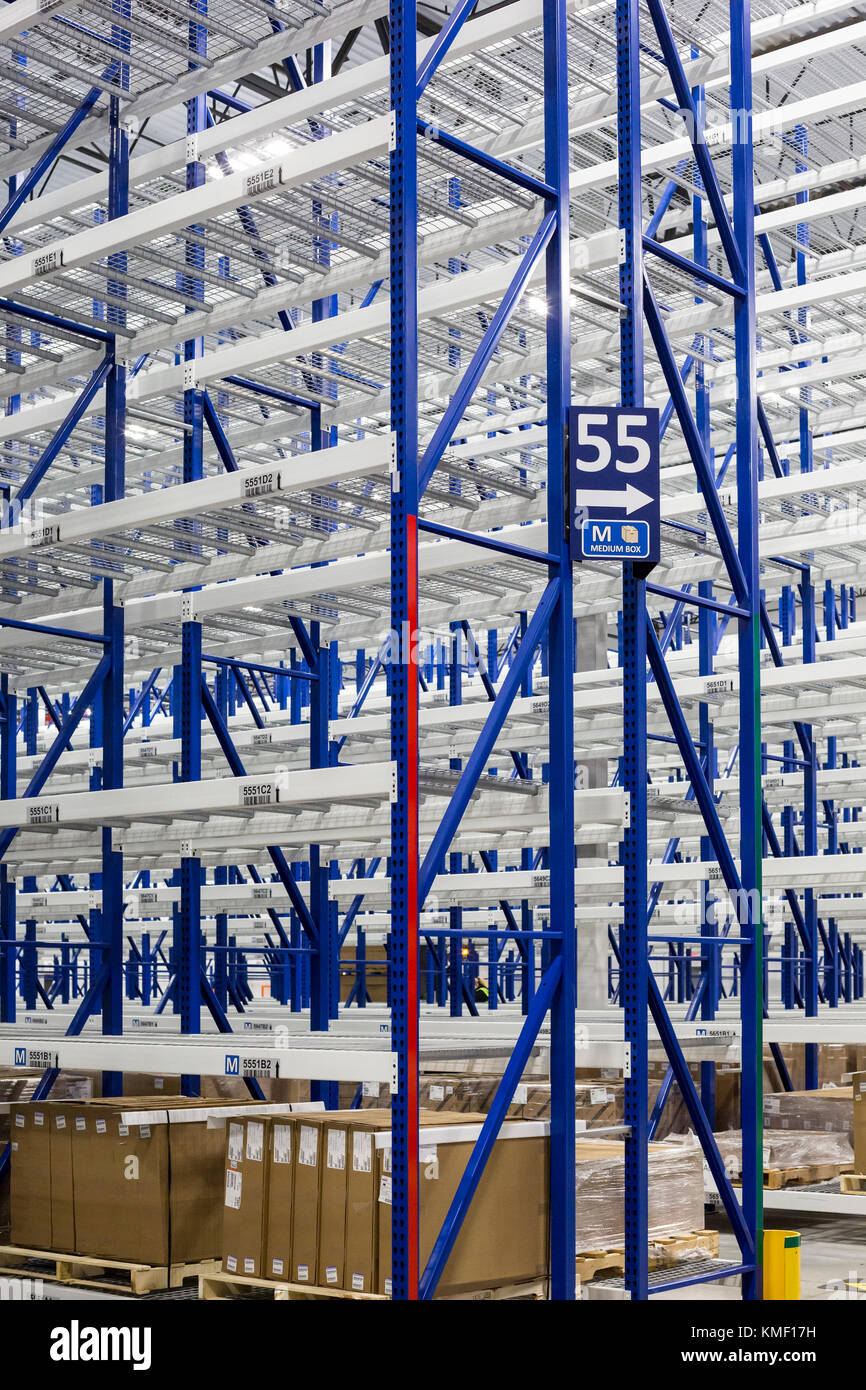 Romulus, Michigan Empty shelves at a new Mopar auto parts distribution center. Mopar is the