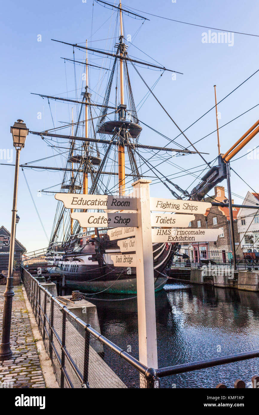 HMS Trincomalee at The National Museum of the Royal Navy, Hartlepool UK Stock Photo
