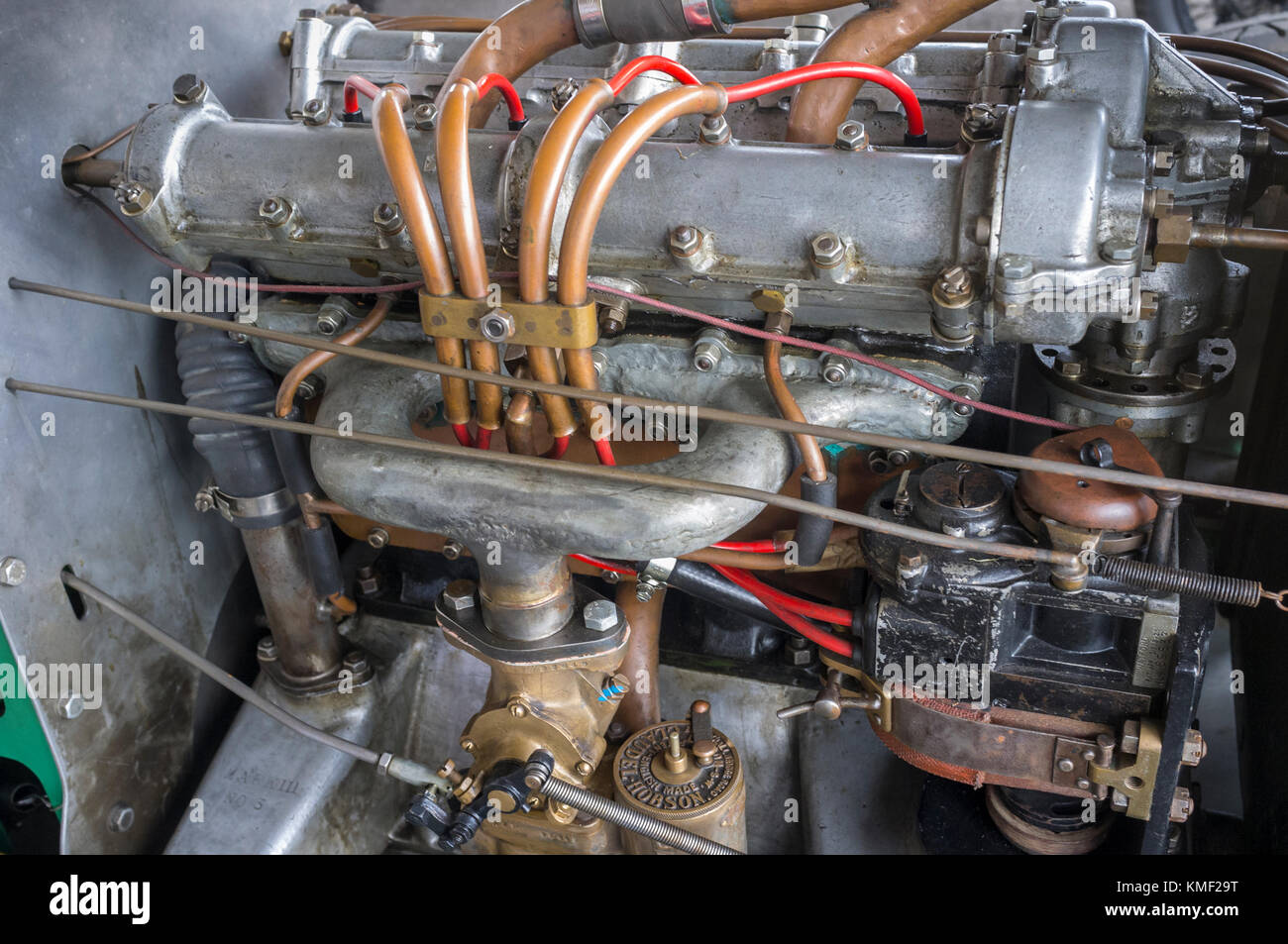 Engine, Aston Martin Razor Blade 1500cc 1923, de Havilland Aluminium body, Goodwood Revival, Historic motor racing Stock Photo