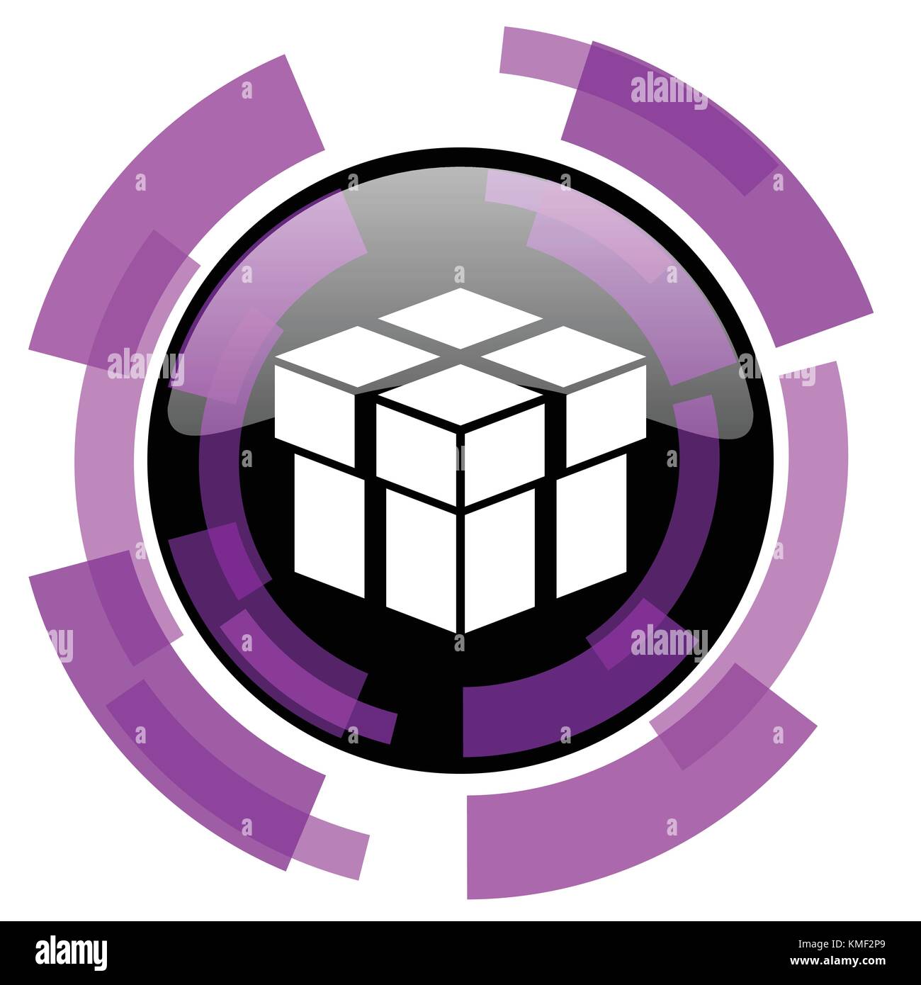 Box pink violet modern design vector web and smartphone icon. Round ...
