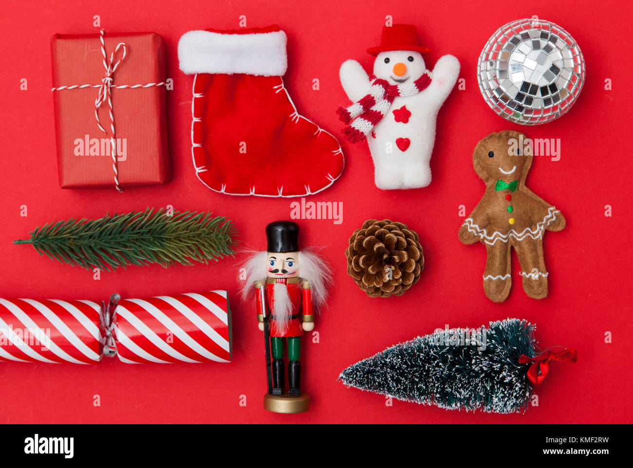 Collection of Christmas decorations background Stock Photo - Alamy