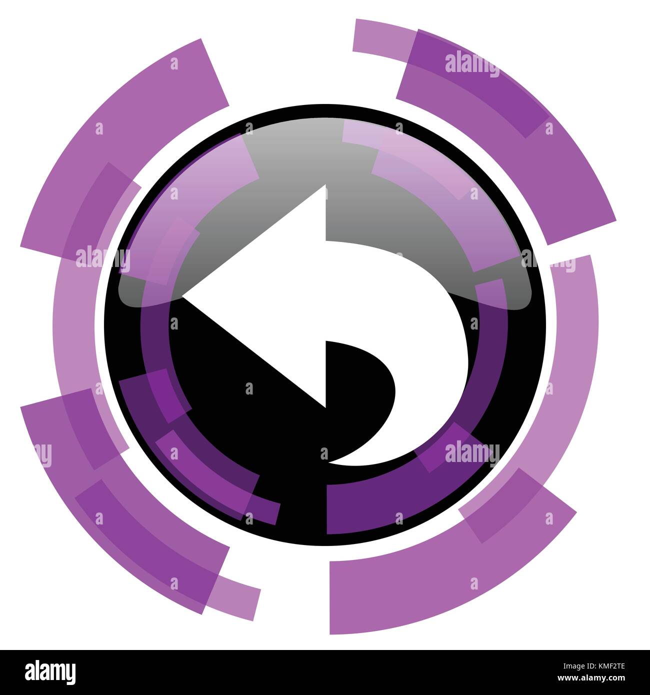 Back pink violet modern design vector web and smartphone icon. Round ...