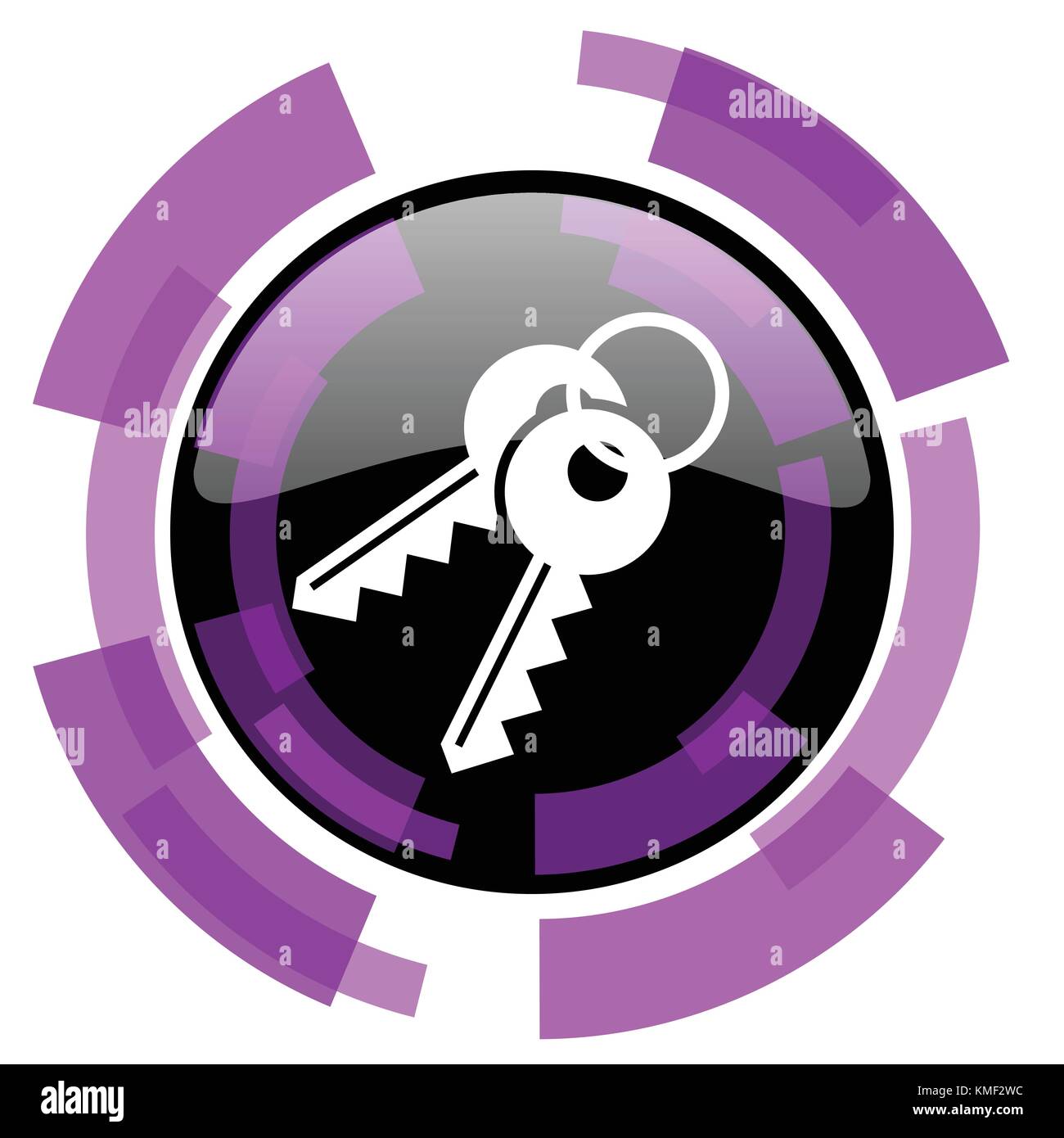 Keys pink violet modern design vector web and smartphone icon. Round ...