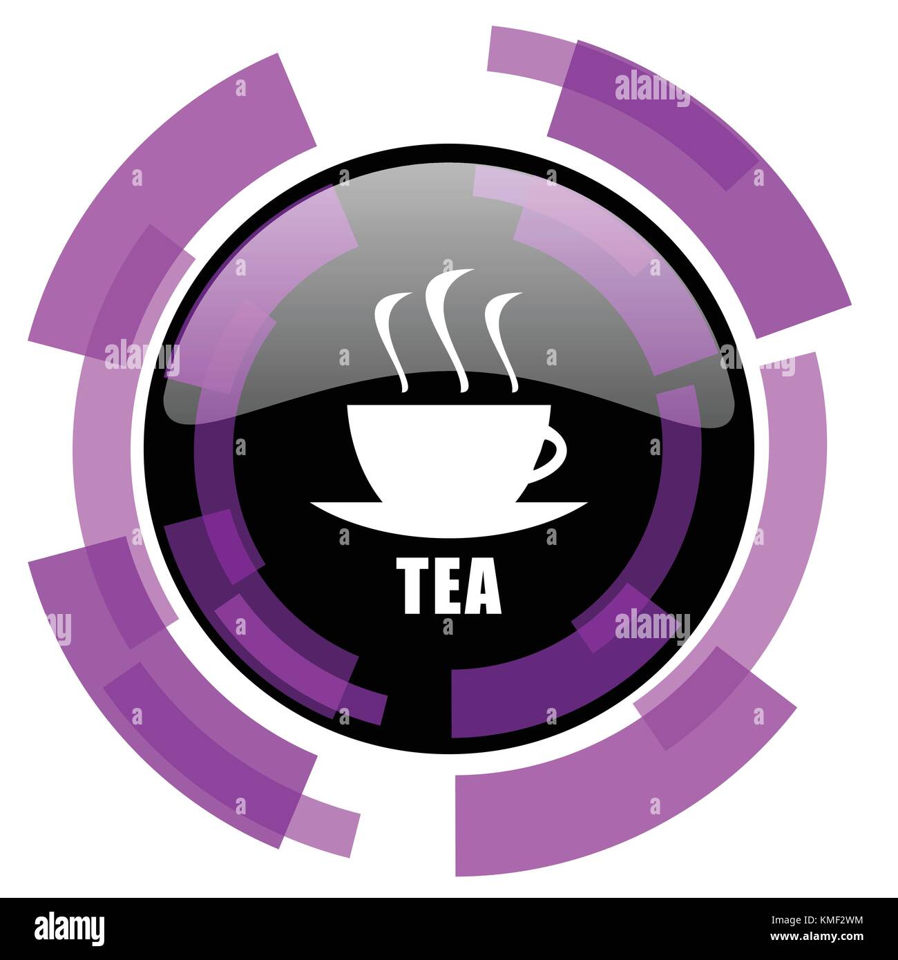 Tea pink violet modern design vector web and smartphone icon. Round ...