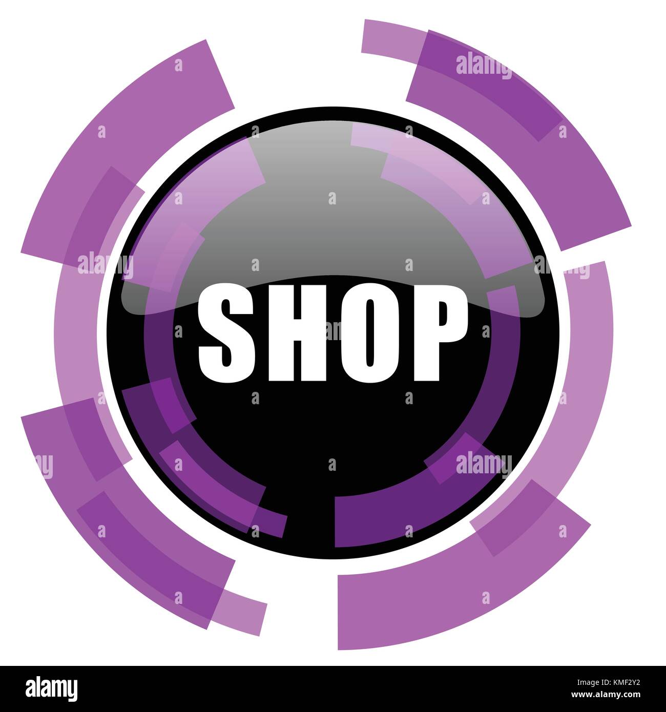 Shop pink violet modern design vector web and smartphone icon. Round ...