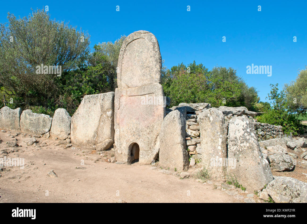 Tomba dei Giganti Coddu Vecchiu, Giants' Grave of Coddu Vecchiu, Arcachena, Costa Smeralda, Sardinia, Italy, Europe Stock Photo