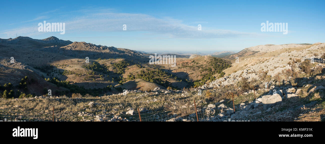 View point, from mirador at Cabra montes near Ronda. Andalusia, Spain Stock Photo