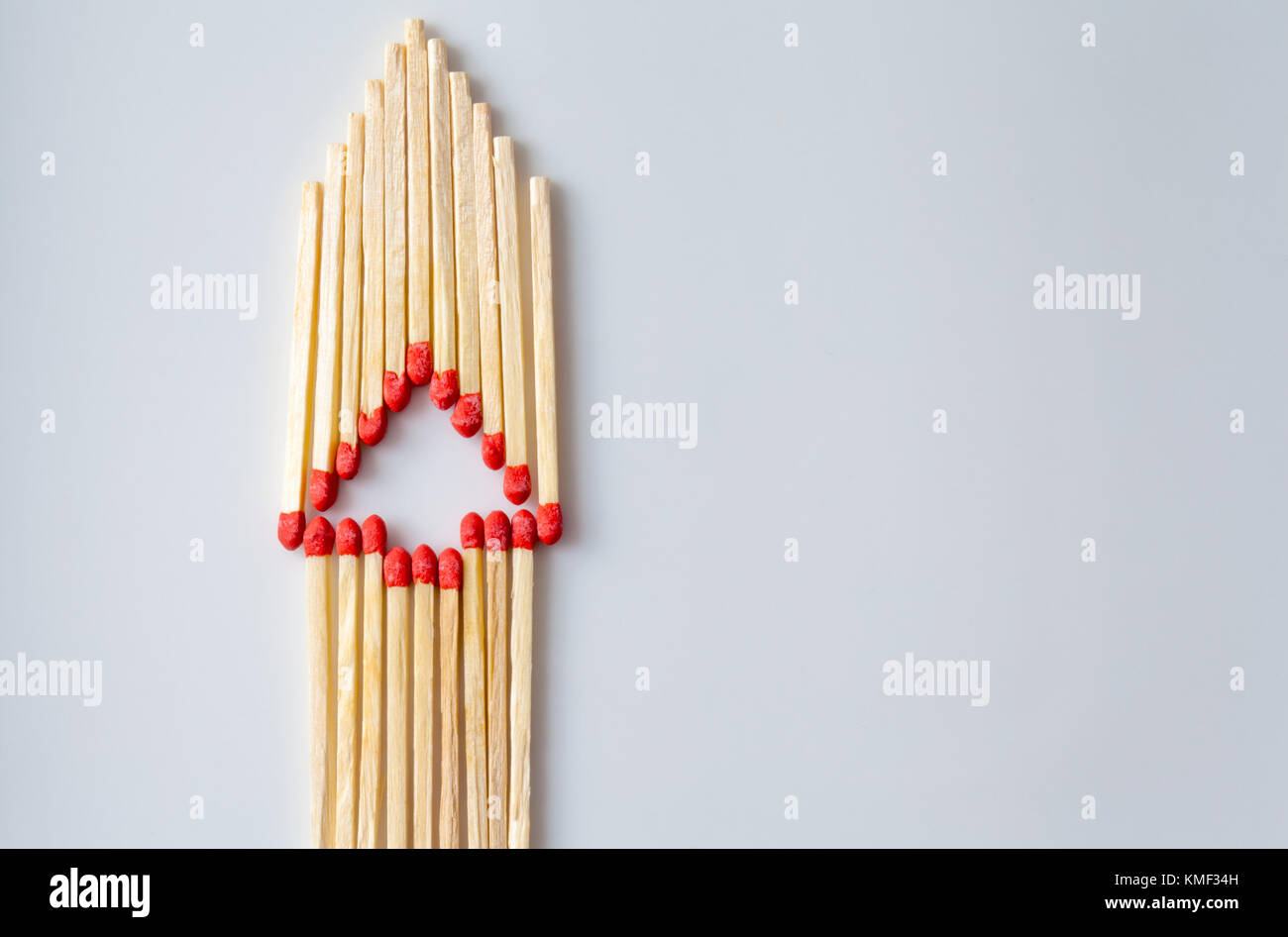 CHRISTMAS TREE SHAPE MADE UP OF MATCHES Stock Photo Alamy