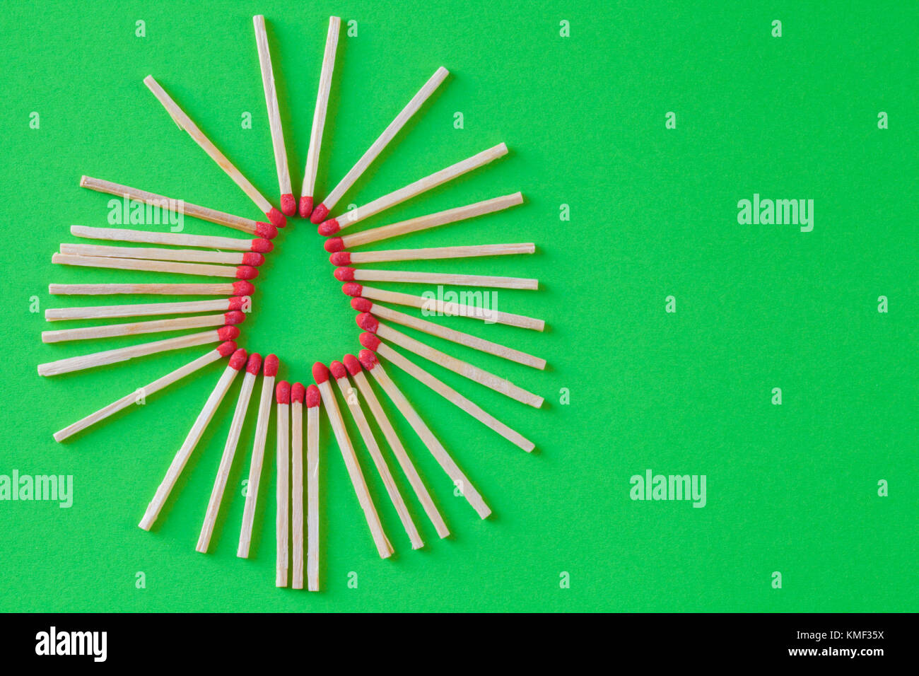 CHRISTMAS TREE SHAPE MADE UP OF MATCHES Stock Photo Alamy