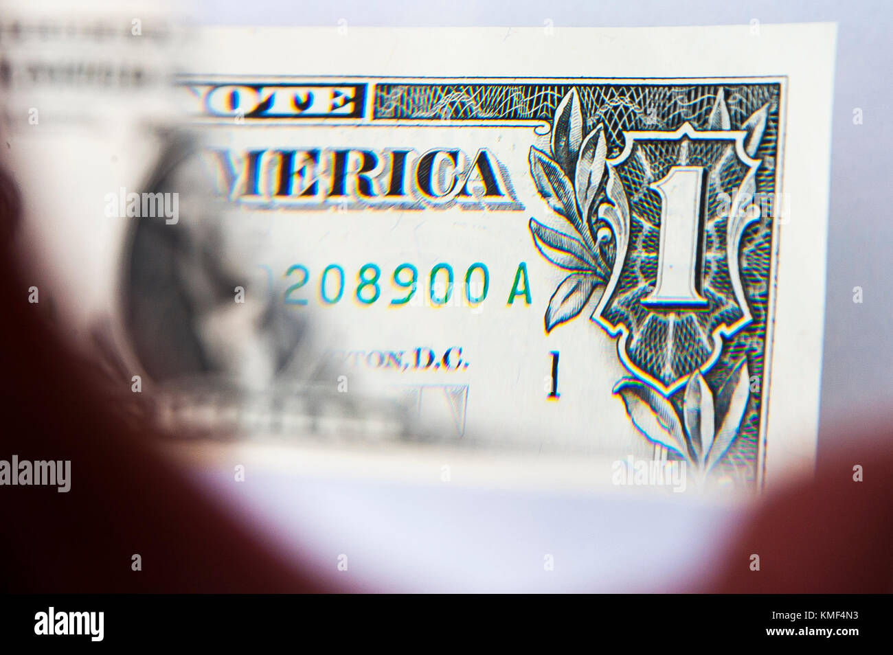 The United States one-dollar bill ($1) with George Washington ...