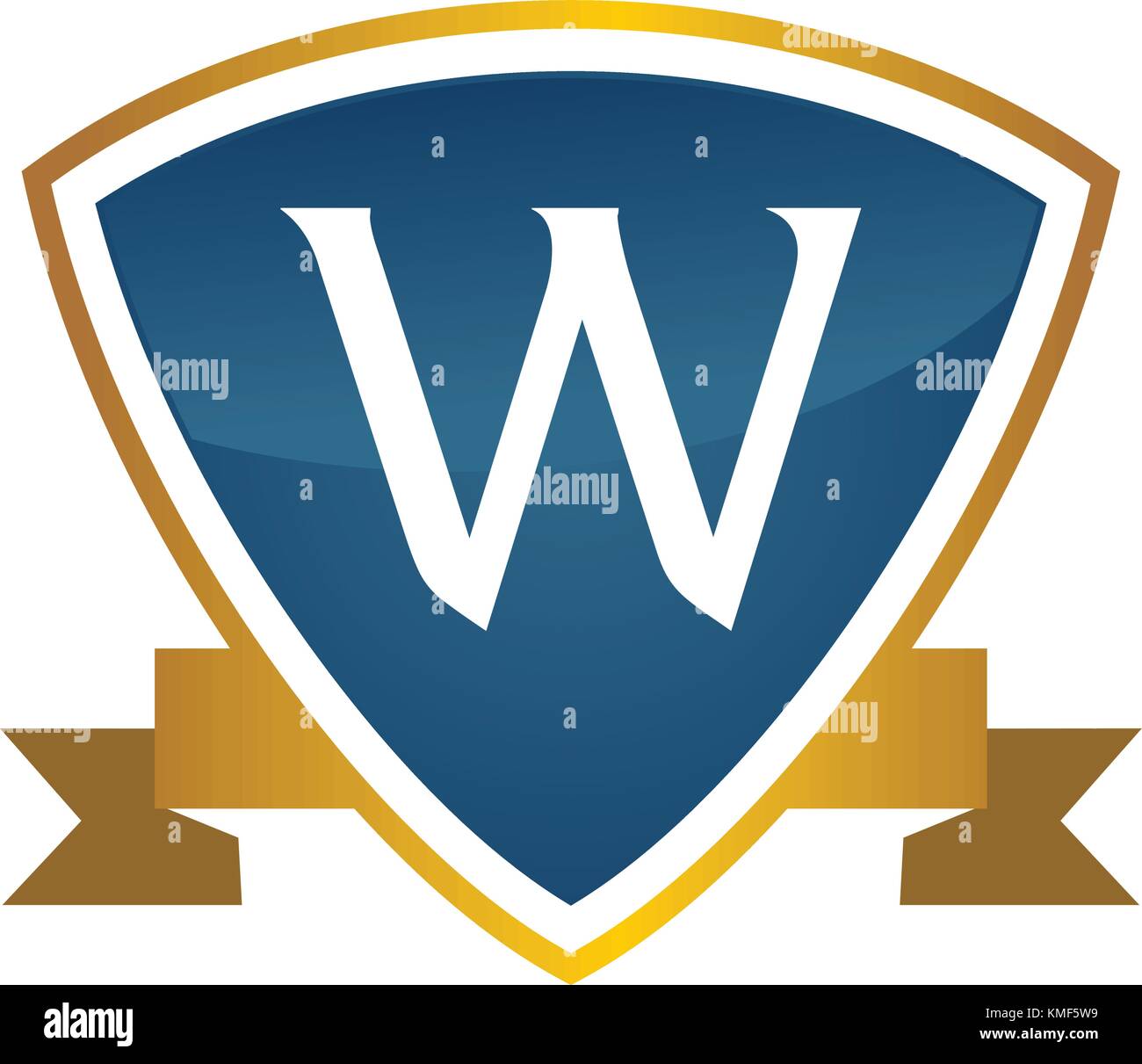 Shield Ribbon Letter W Stock Vector Image & Art - Alamy