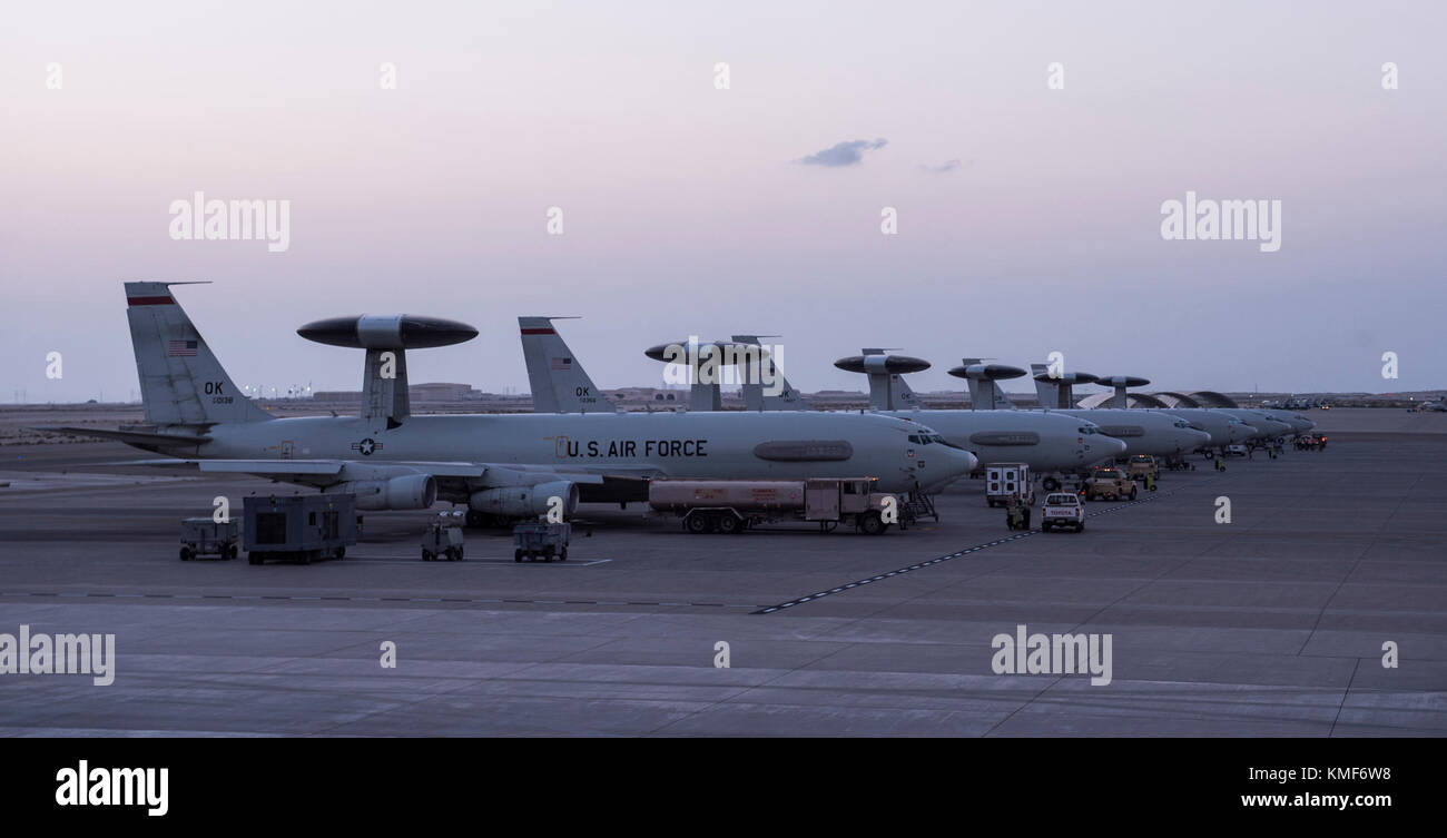 U S Air Force E 3 Awacs Assigned To Al Dhafra Airbase United Arab Emirates Provides Air Communications And Surveillance Capabilities To U S And Coalition Fighter And Reconnaissance Aircraft Conducting Air Strikes And Patrols