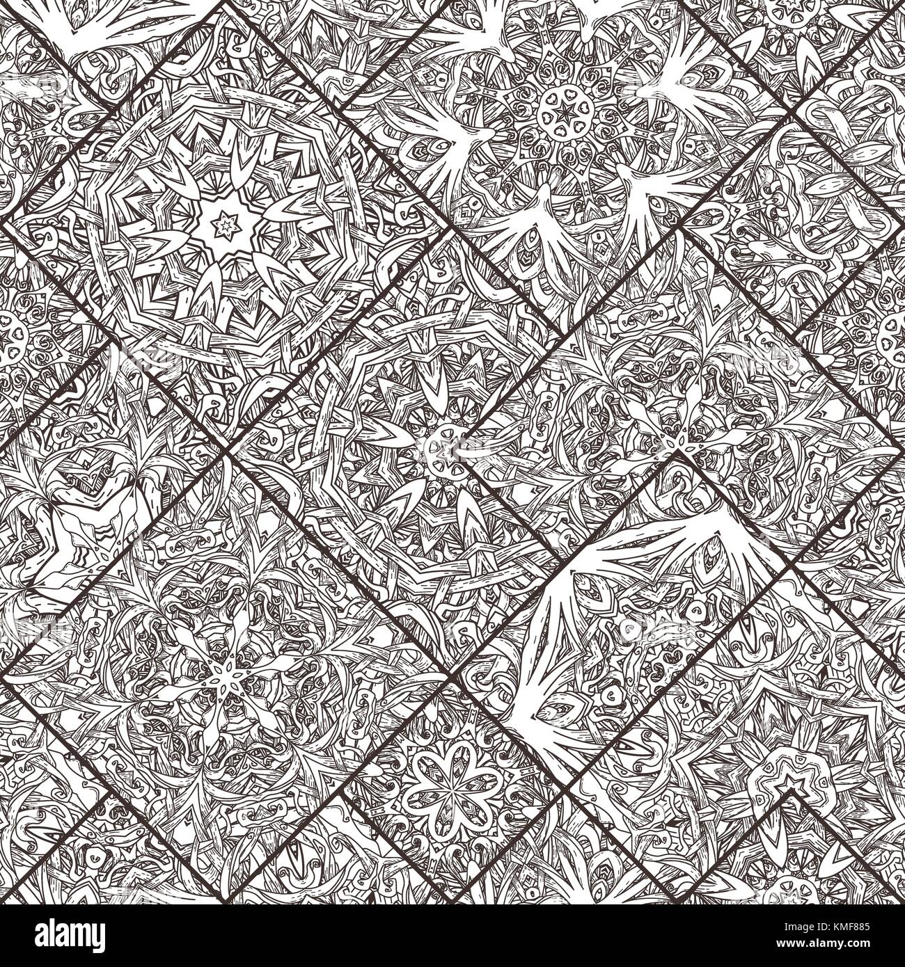 Seamless mandala pattern. Vector endless illustration in oriental style ...