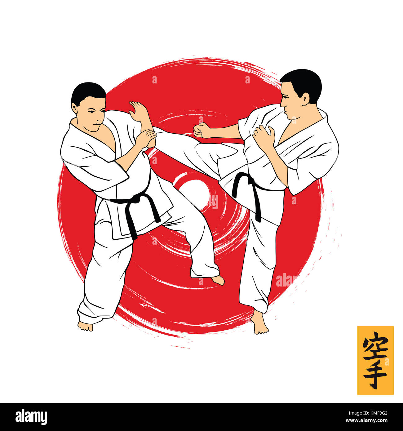 Vector Illustration Boy Karate Kick High Resolution Stock Photography ...