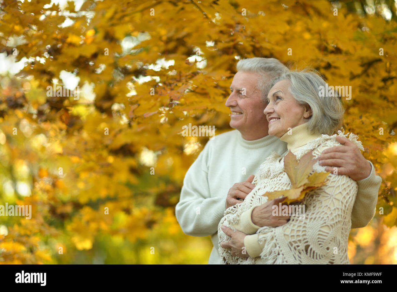 Senior couple relaxing in park Stock Photo - Alamy