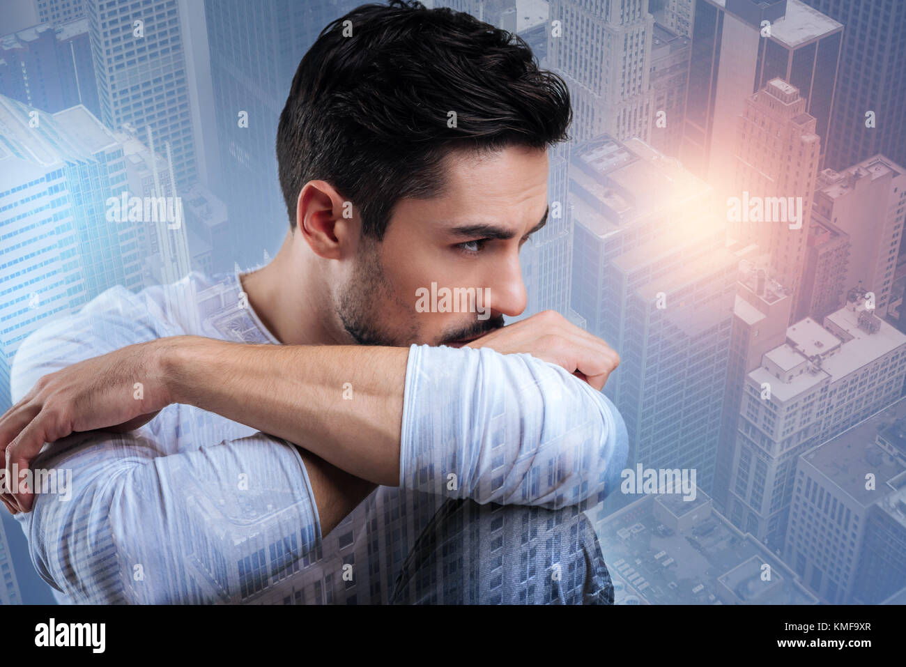 Young emotional man feeling nervous while waiting for his girlfriend