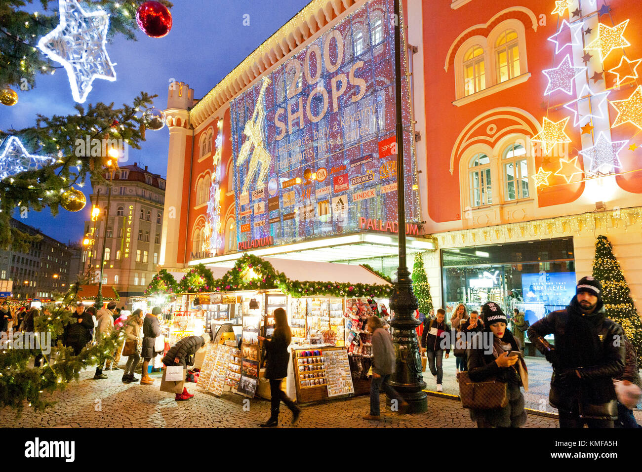 traditional christmas market, Palladium, Republiky square, New Town Stock  Photo - Alamy
