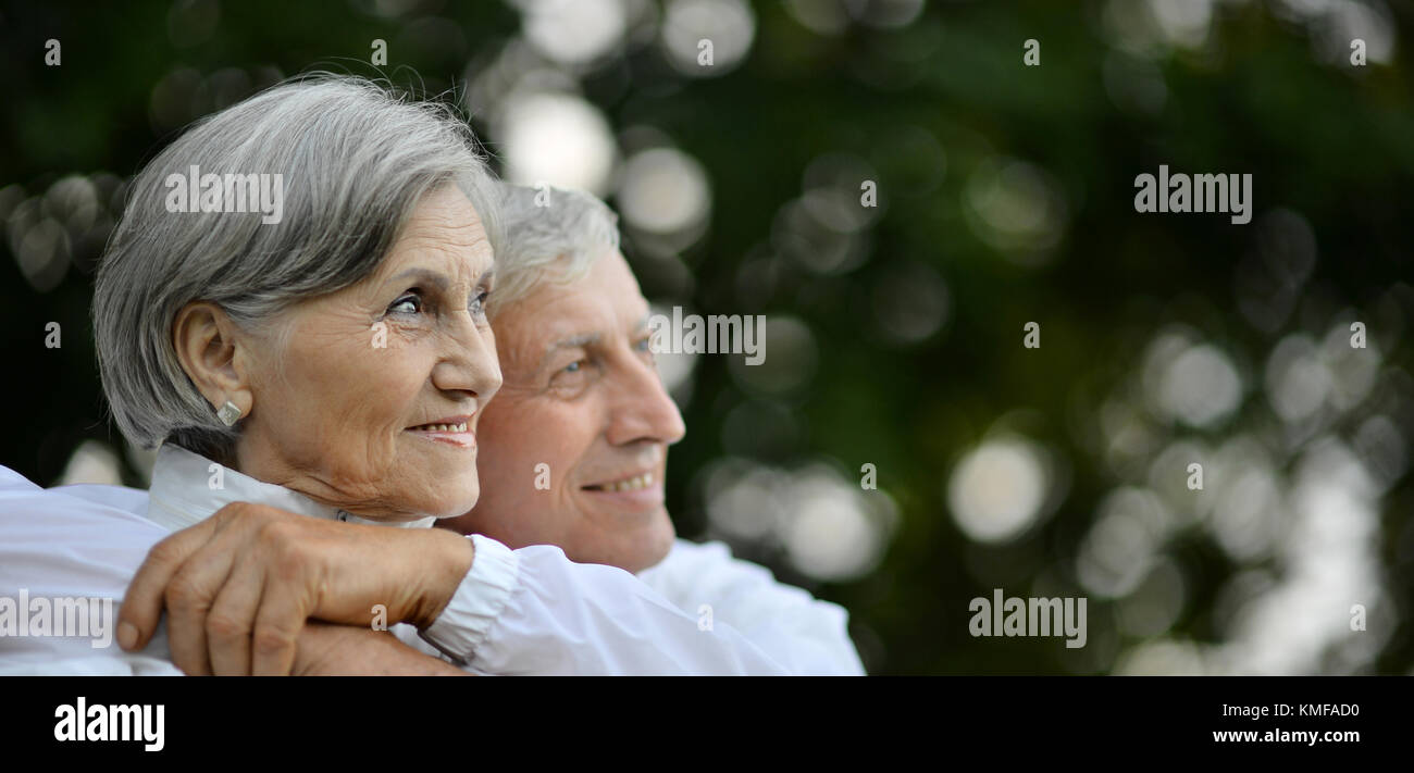 senior couple in the park Stock Photo - Alamy