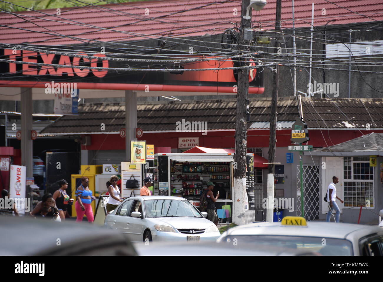 Texaco petrol gas benzin station street view Ocho Rios, Jamaica