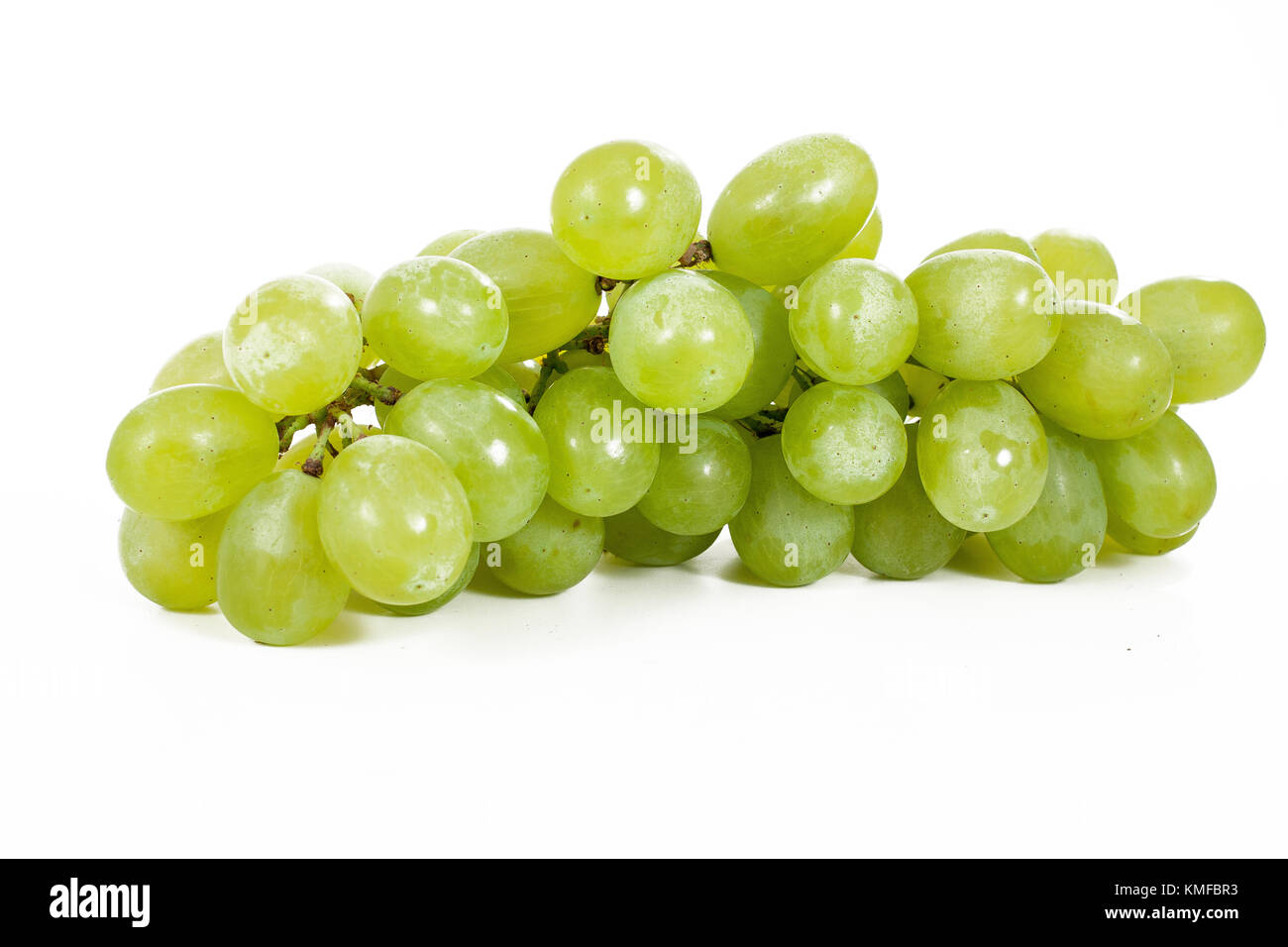 Healthy fruits Green wine grapes with isolated white background