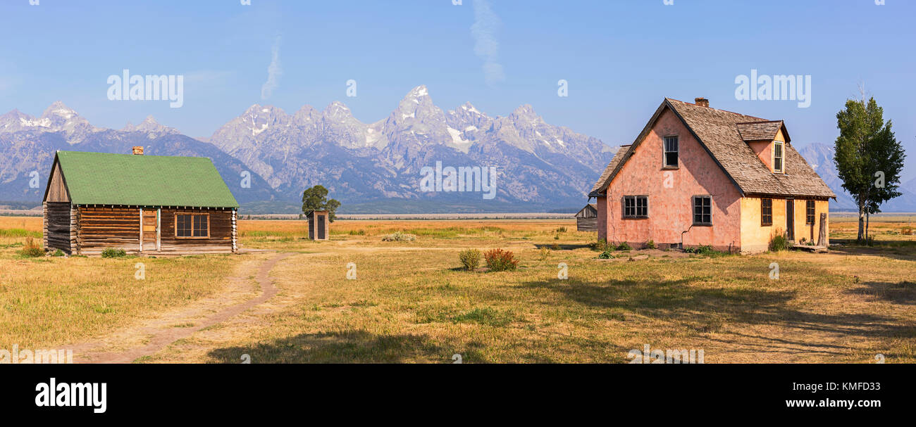 Mormon Row Cabins in Grand Teton National Park, WY, USA Stock Photo