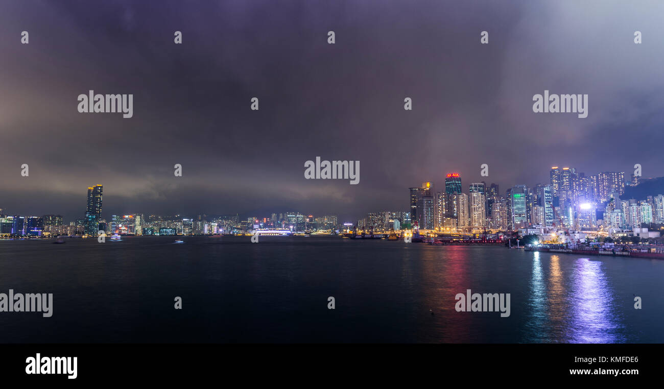 A night view of Hong Kong island skyline Stock Photo - Alamy