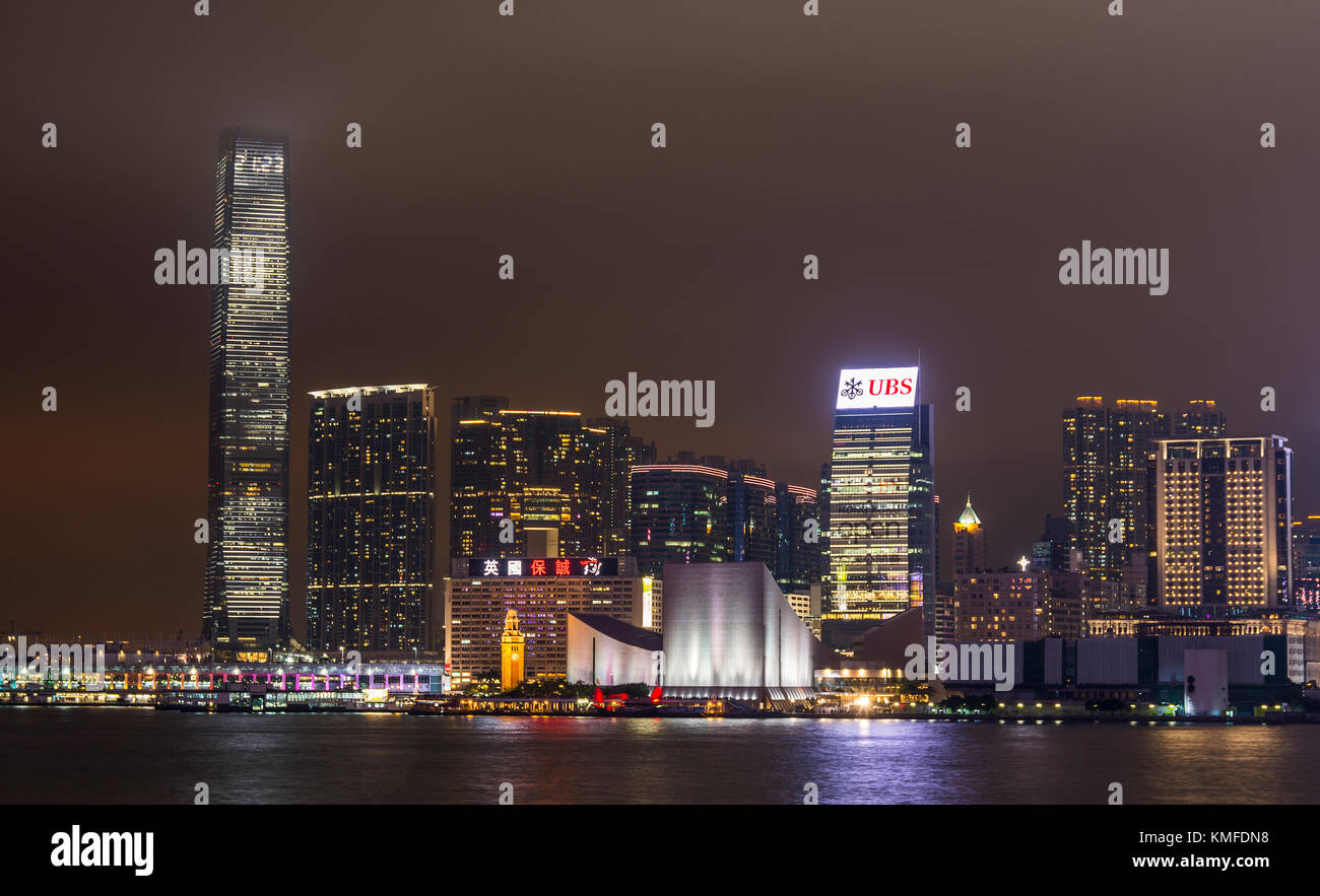 A night view of Hong Kong island skyline Stock Photo - Alamy
