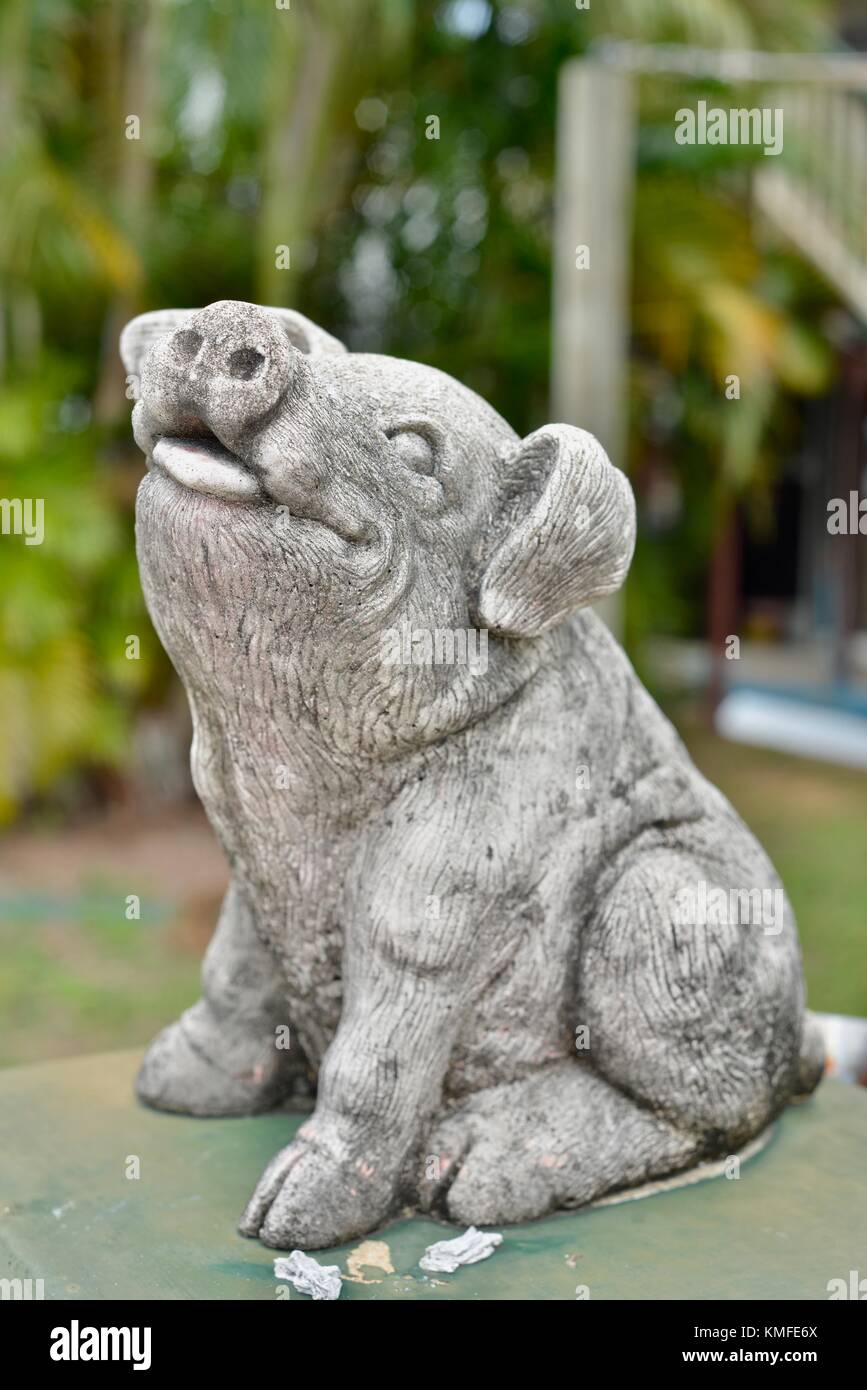 Little concrete pig ornament, Townsville, Queensland, Australia Stock