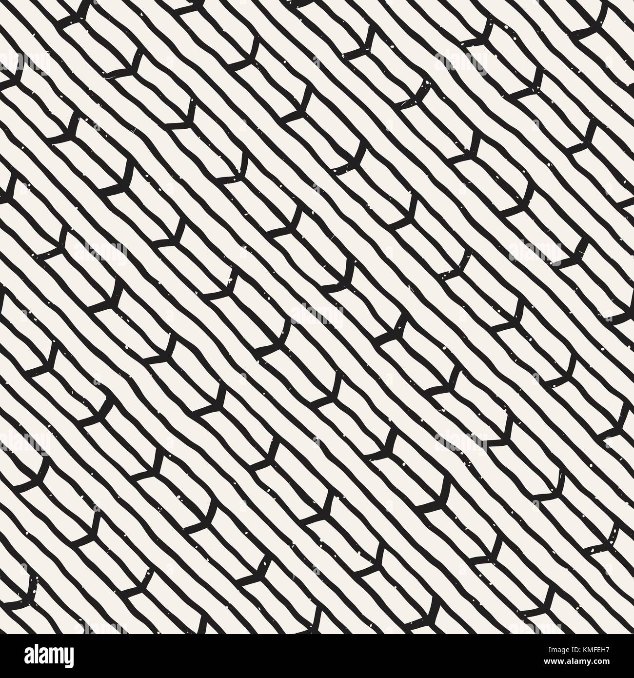 Seamless pattern with hand drawn brush strokes. Ink doodle grunge ...