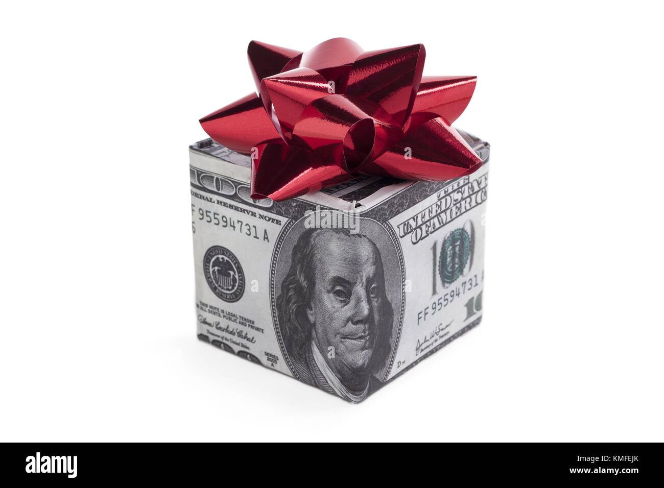 dollar gift box with bow Stock Photo Alamy