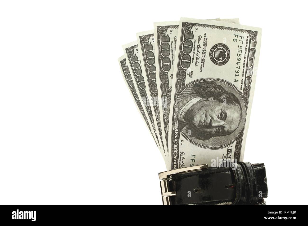 dollars in belt Stock Photo Alamy