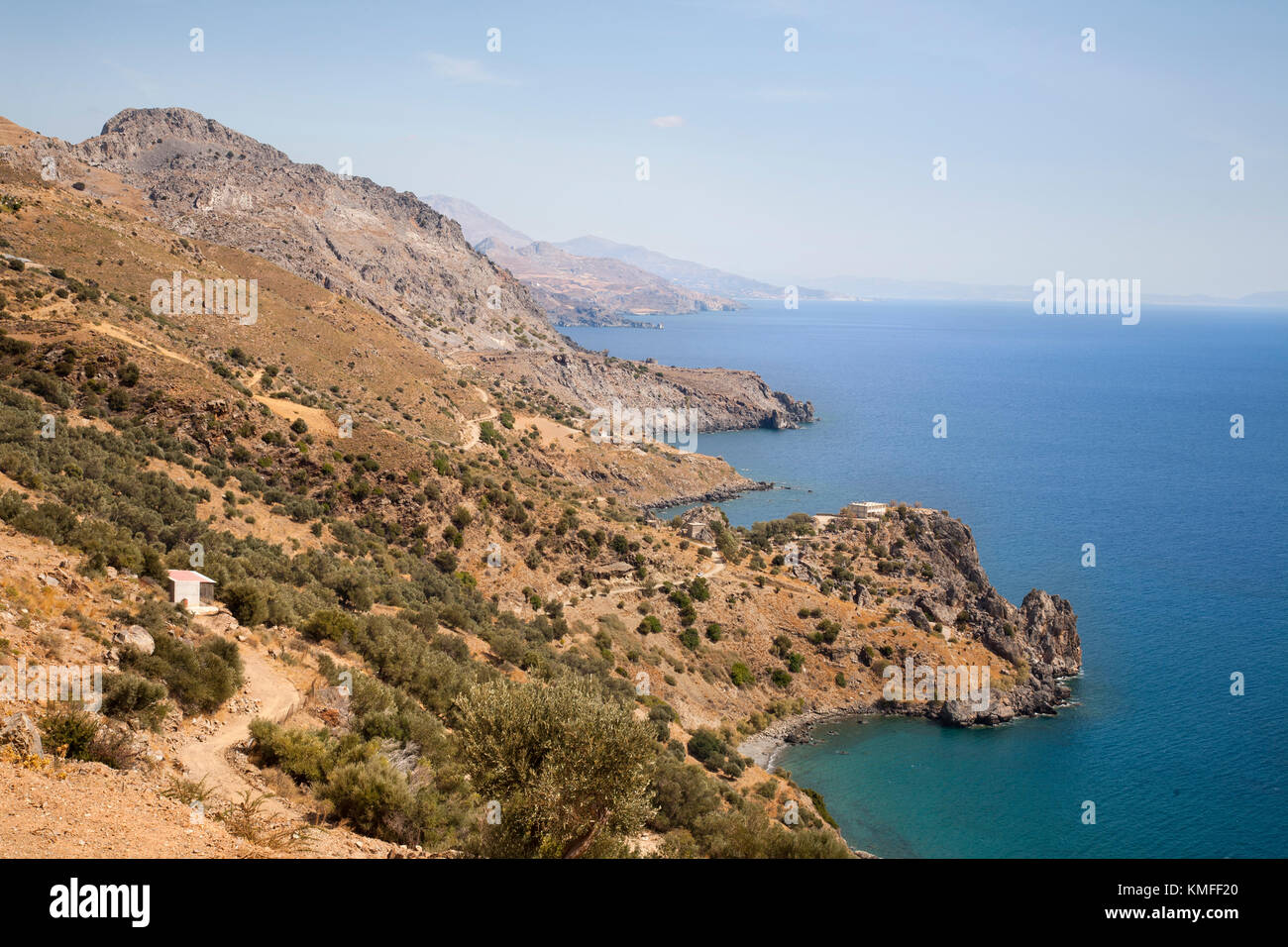 Panoramic view between Frangokastello and Plakias, Crete island, Greece, Europe Stock Photo