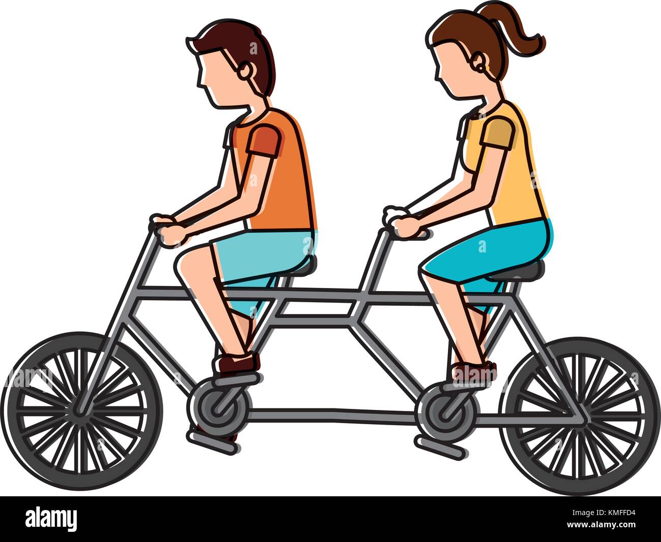 Modern tandem illustration Stock Vector Images Alamy