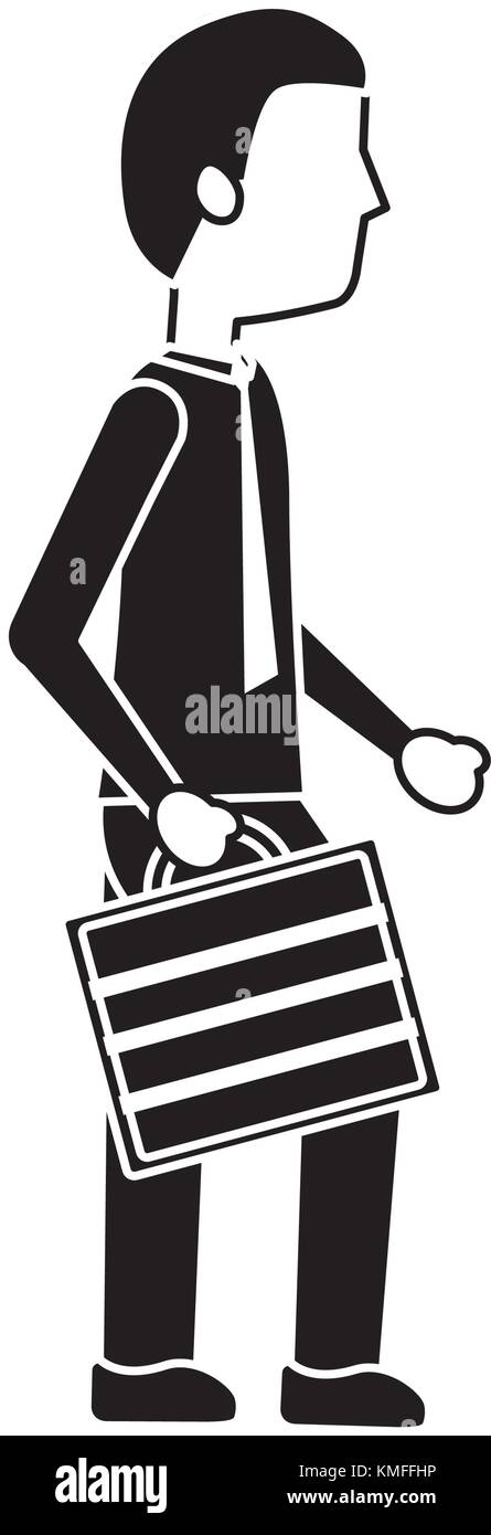 business man walking holding briefcase Stock Vector Image & Art - Alamy
