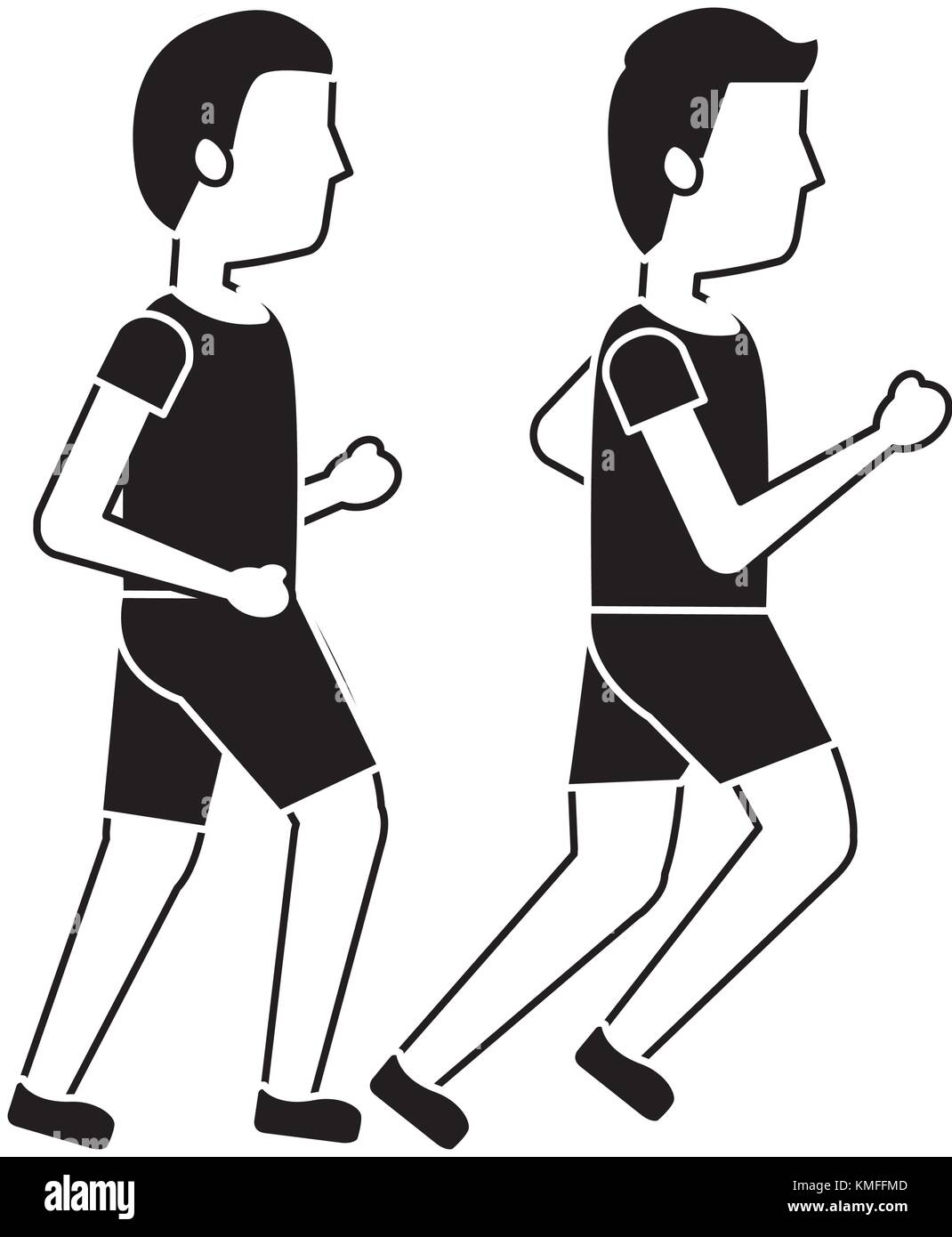 two man sport running sport image Stock Vector
