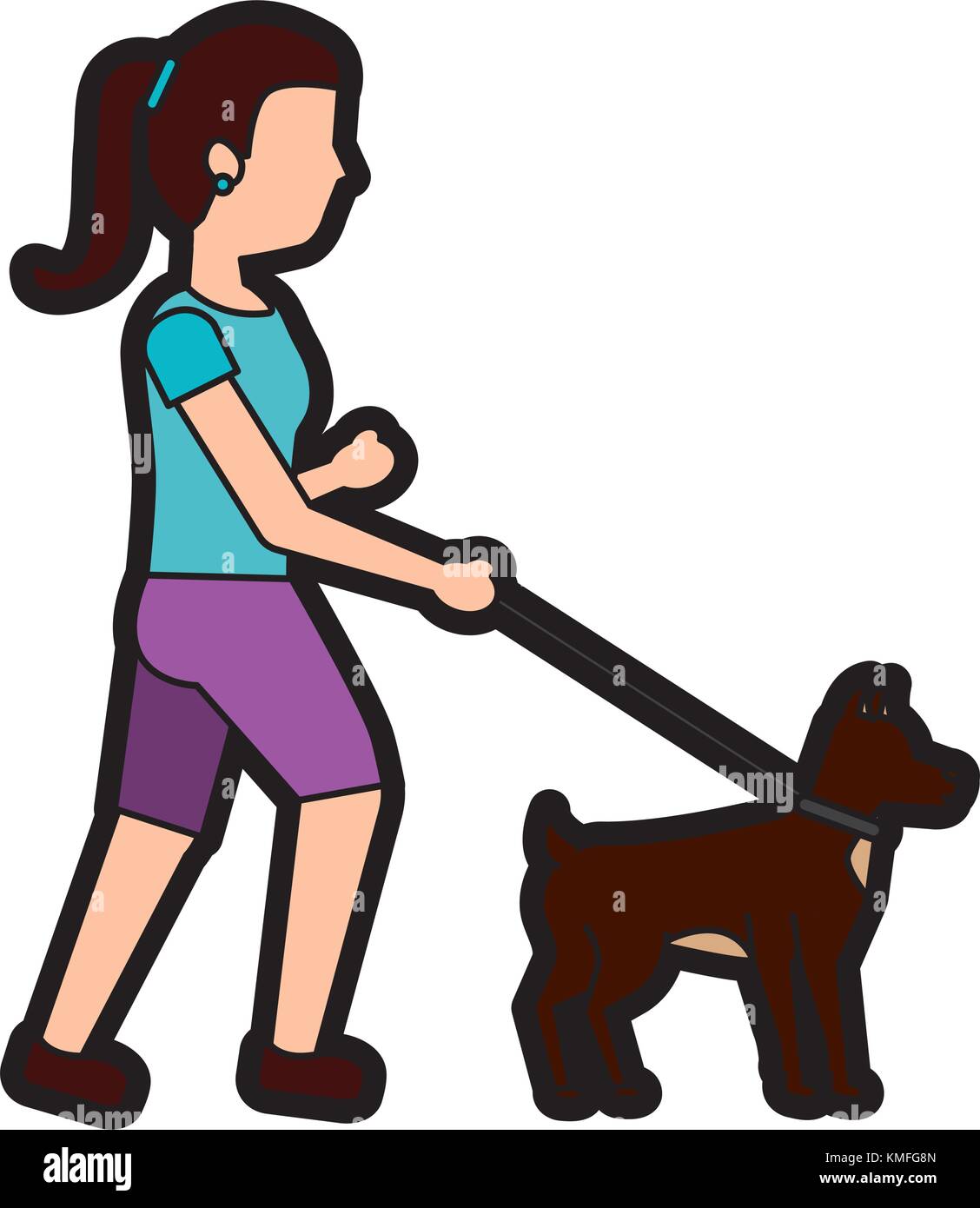 Walking Pet Dog Icon Image Stock Photos & Walking Pet Dog Icon Image