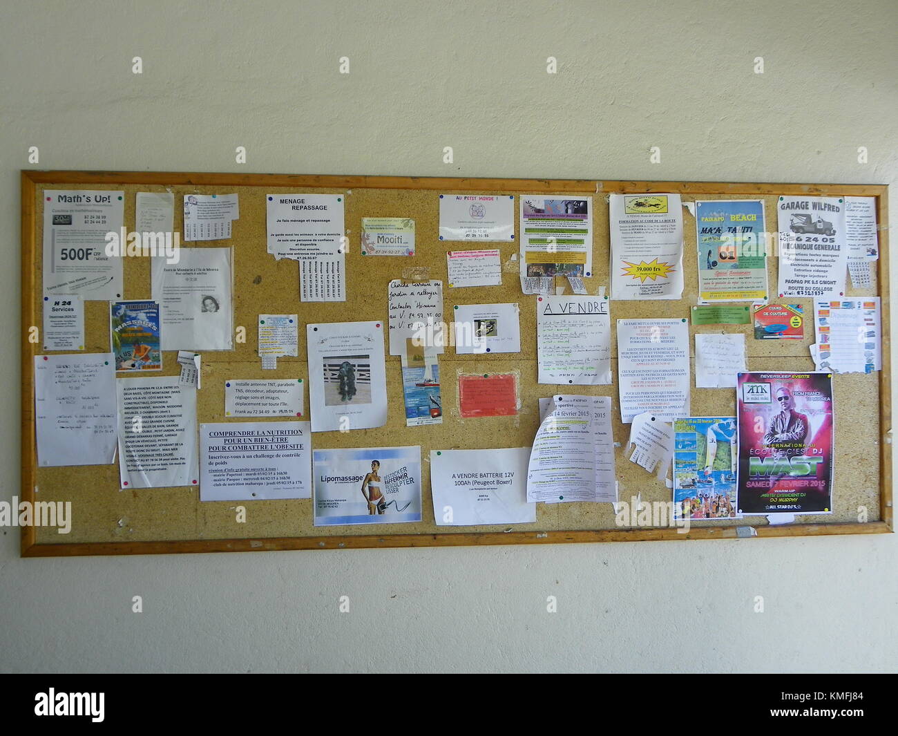 Community notice board in Moorea, French Polynesia Stock Photo Alamy