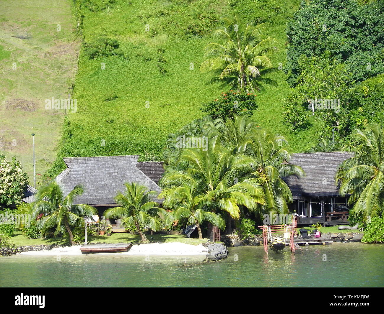 Property, houses, villas, realty, real estate, Moorea, French Polynesia Stock Photo