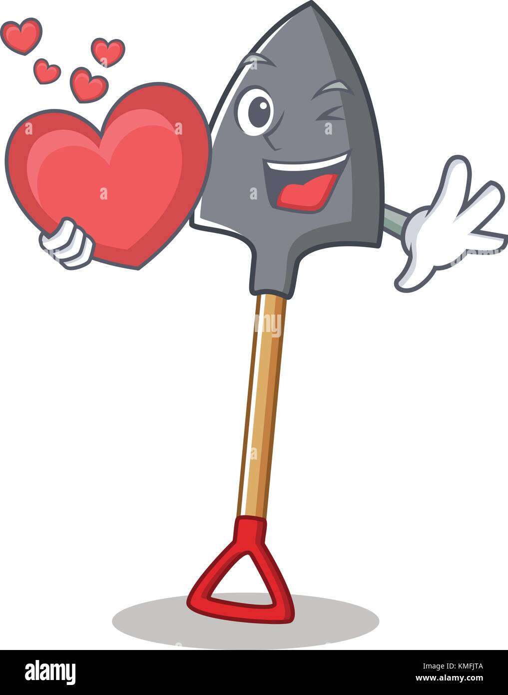 With heart shovel character cartoon style Stock Vector Image &amp; Art - Alamy