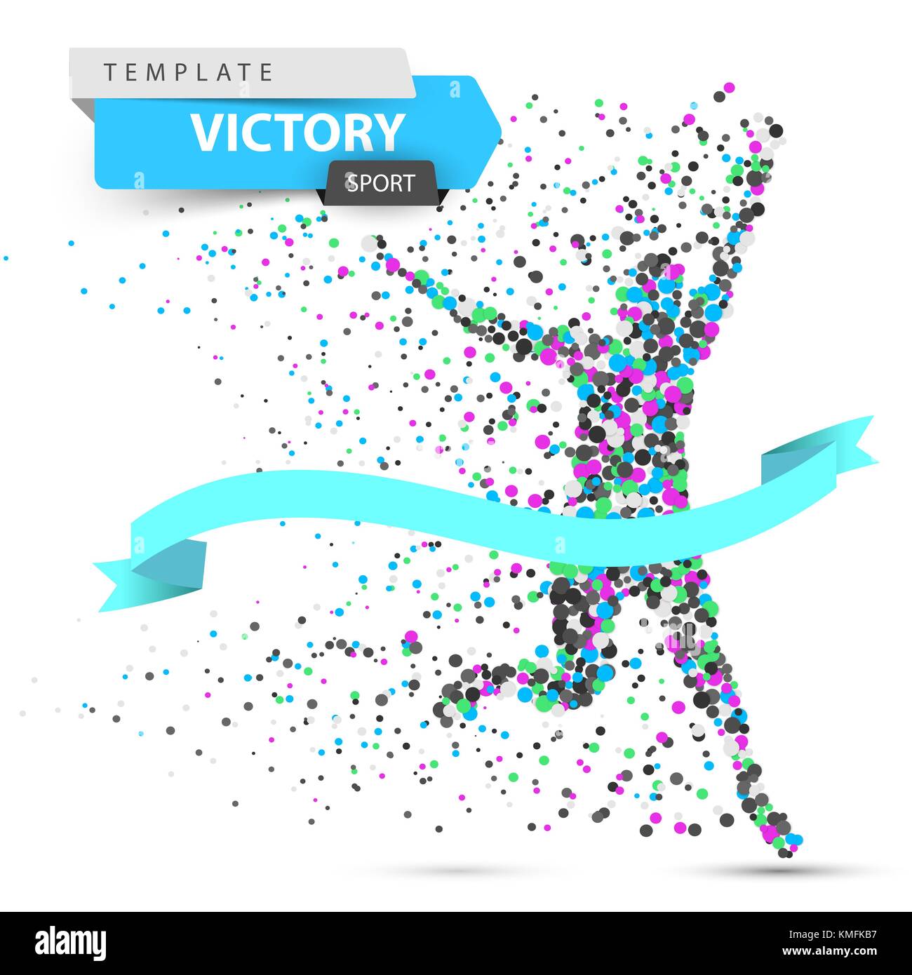 Run, winner man. Image consisting of dots Stock Vector Image & Art - Alamy