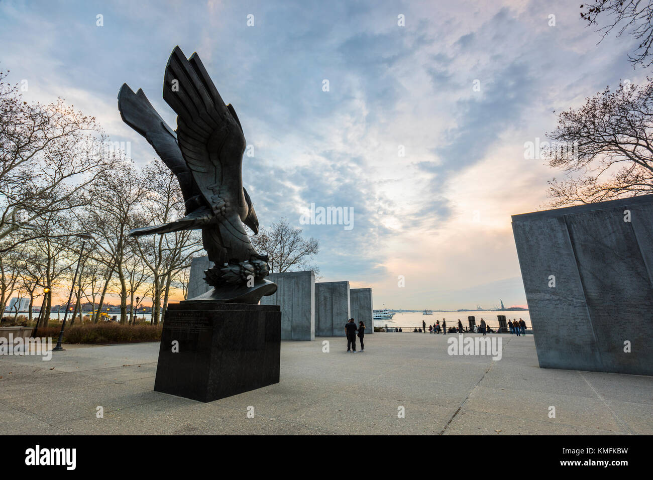 Eagle Statue, Battery Park, New York City Stock Photo
