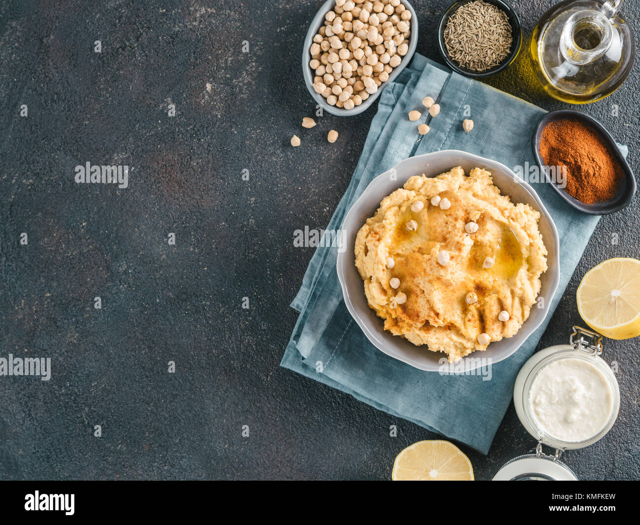 Hummus and tahini Stock Photo Alamy