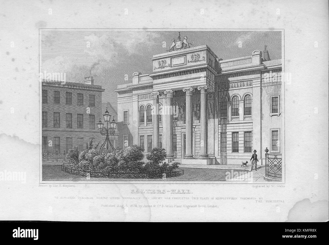 Salter's Hall engraving 'Metropolitan Improvements, or London in the Nineteenth Century' London, England, UK 1828 Stock Photo