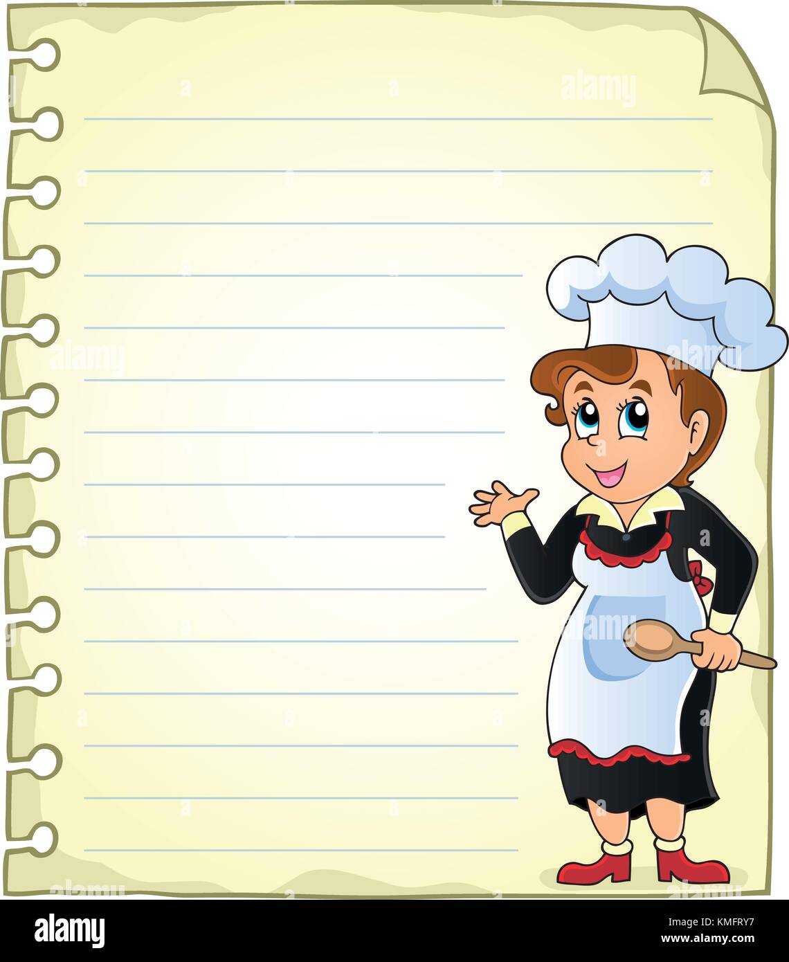 Notepad page with chef theme 3 - eps10 vector illustration Stock Vector ...