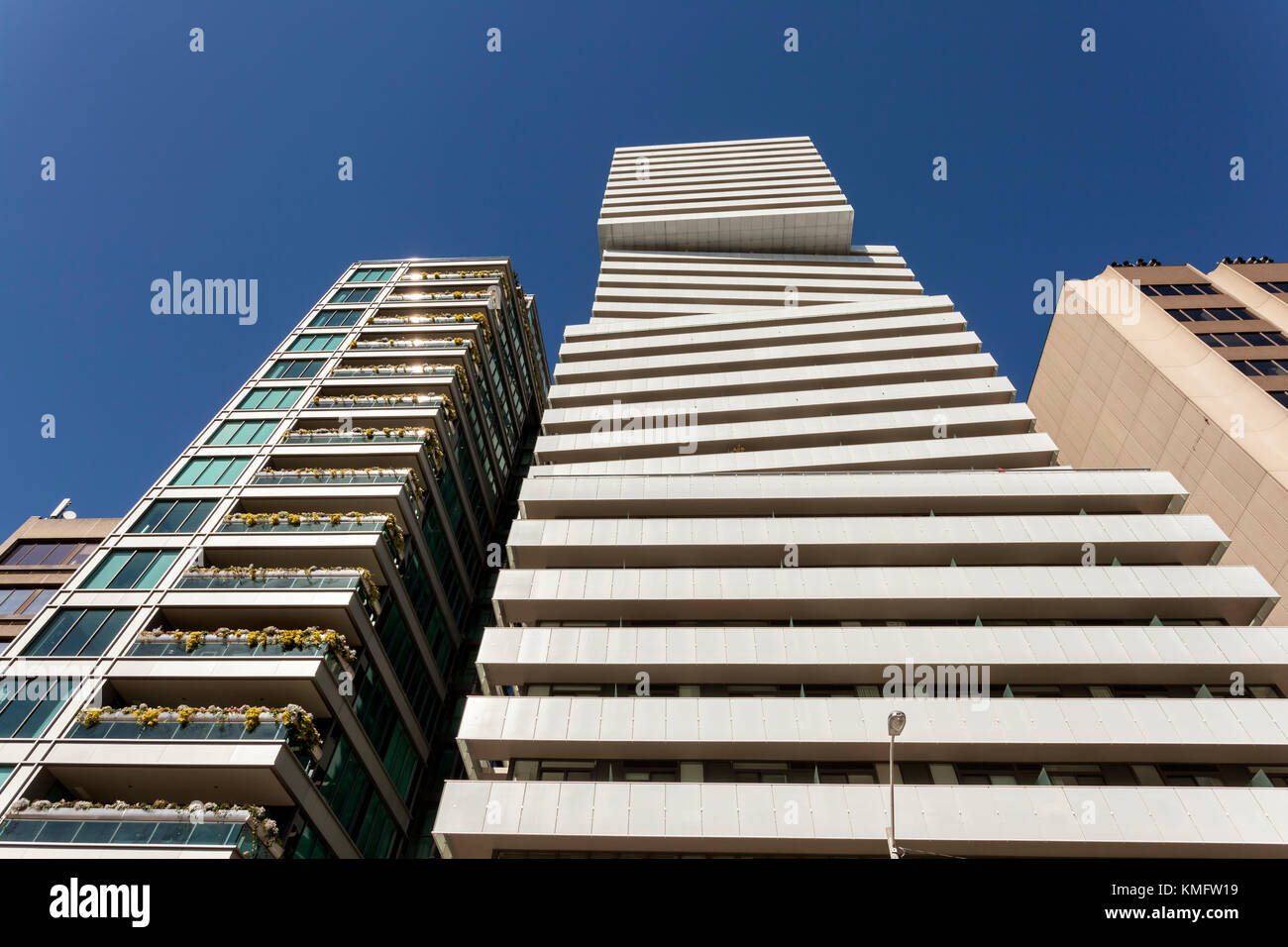 Contemporary residential highrise buildings in the city of Toronto, Canada Stock Photo