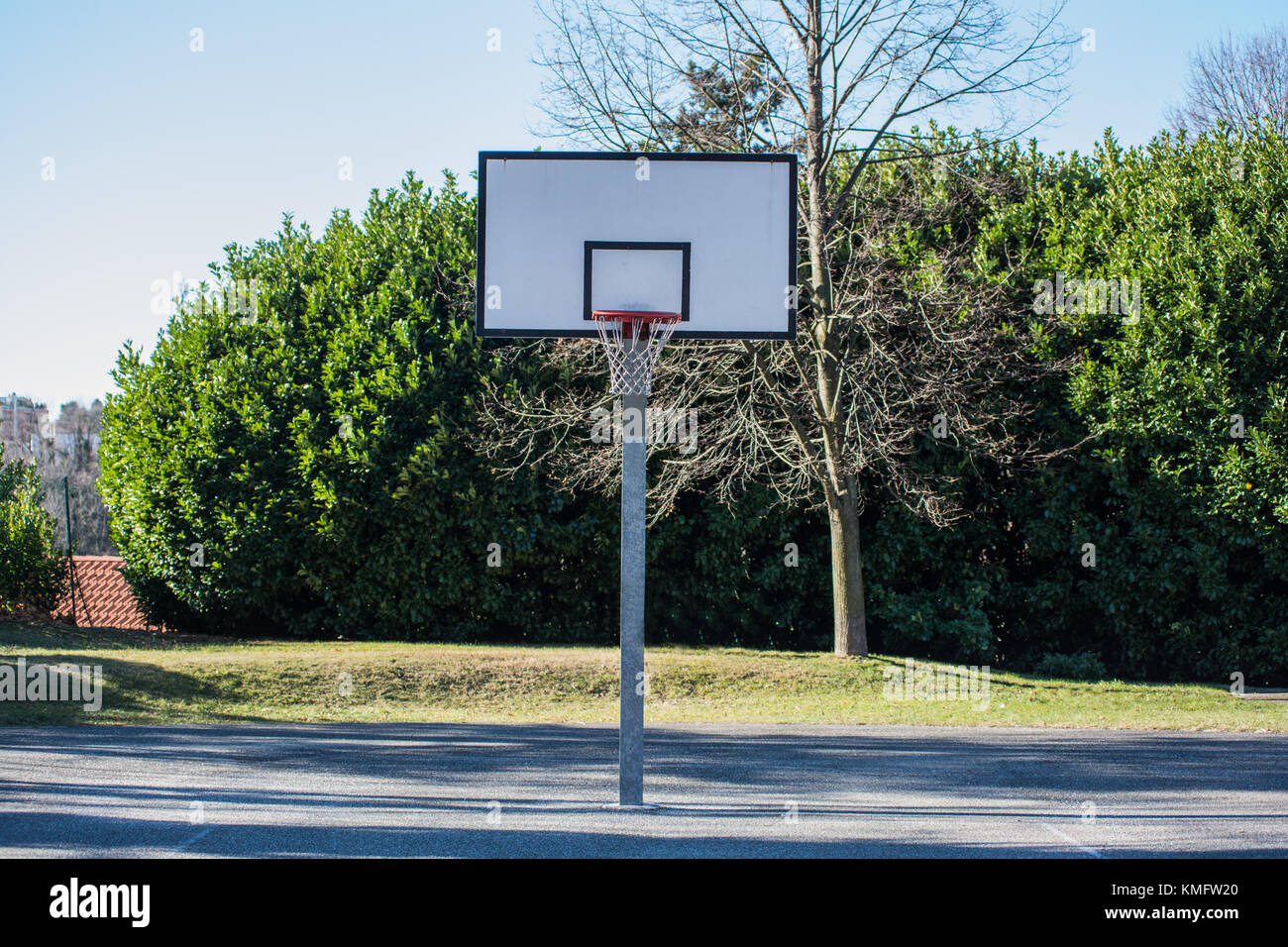 basketball backboard in a playground court Stock Photo Alamy